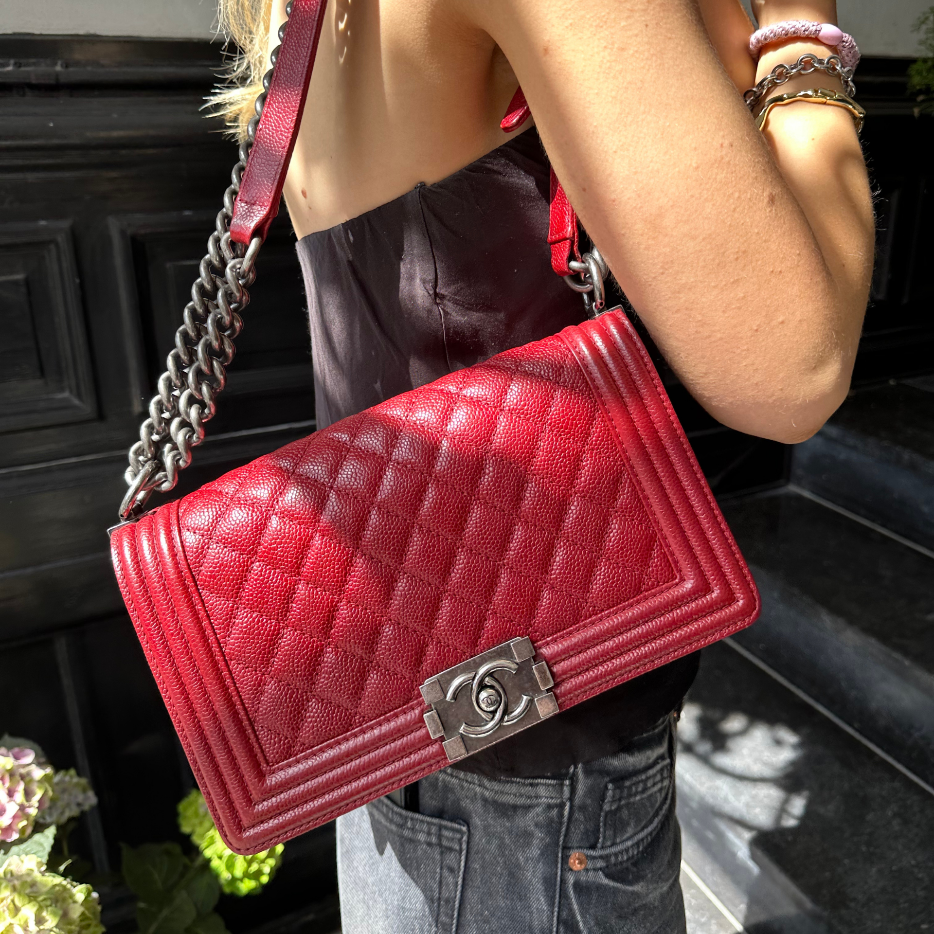 Chanel Medium Boy Black Leather