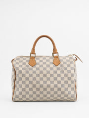 Louis Vuitton Speedy 30 White Canvas