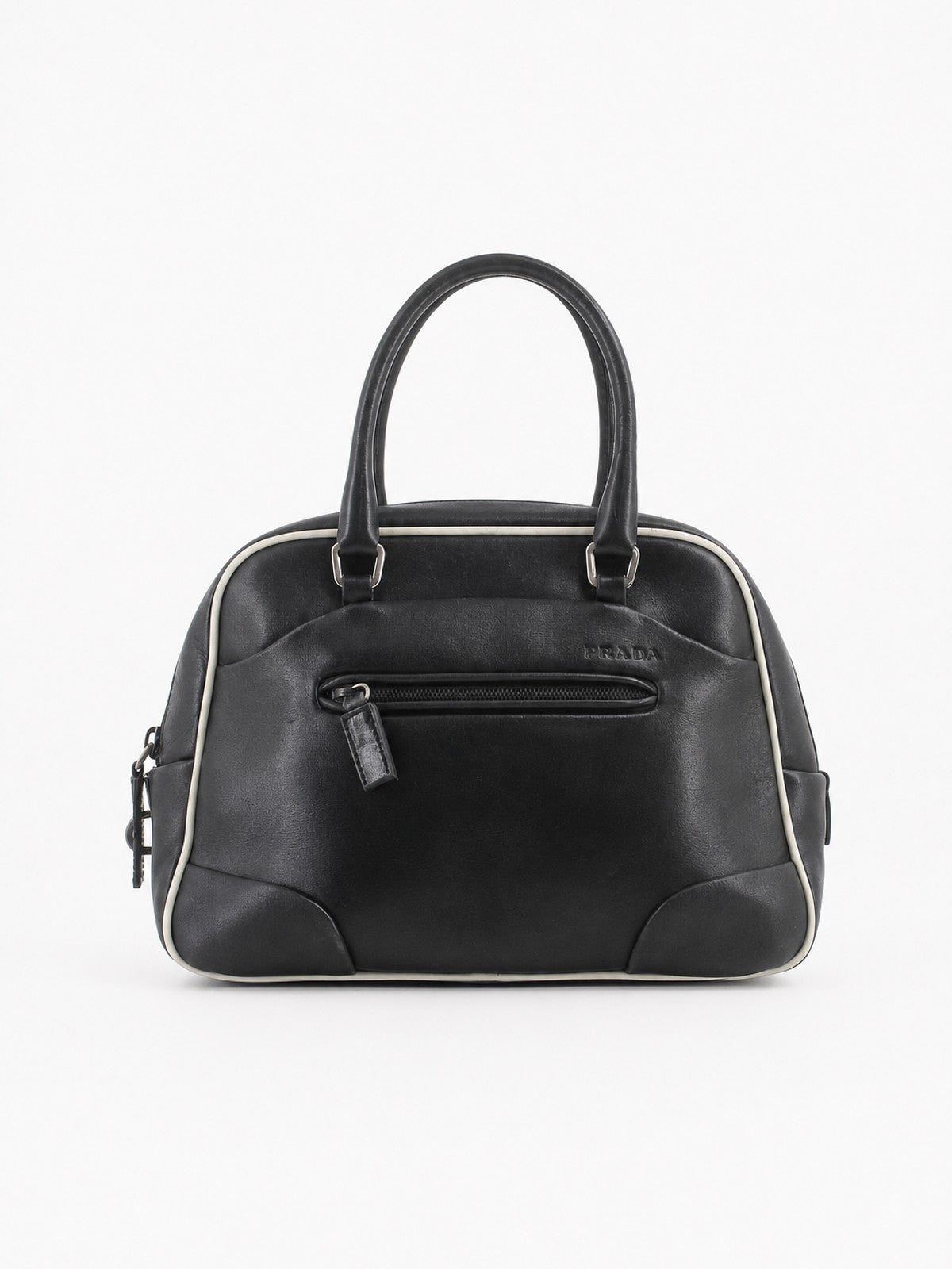 Prada Hand Bag Black Leather