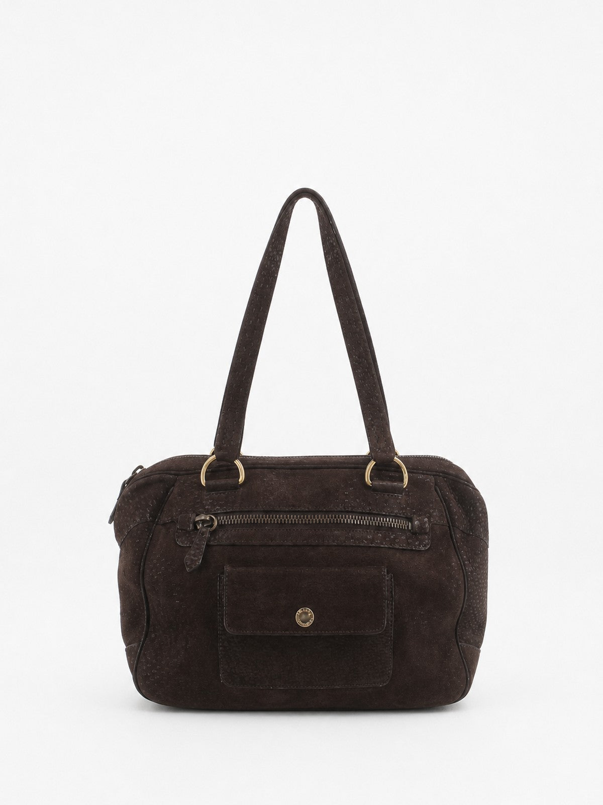 Prada Shoulder Bag Brown Suede