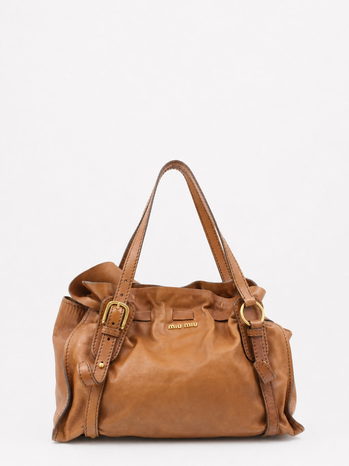 Miu Miu Shoulder Bag Brown Leather