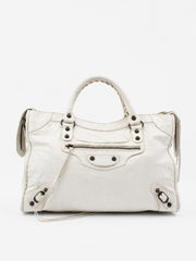 Balenciaga City White Leather