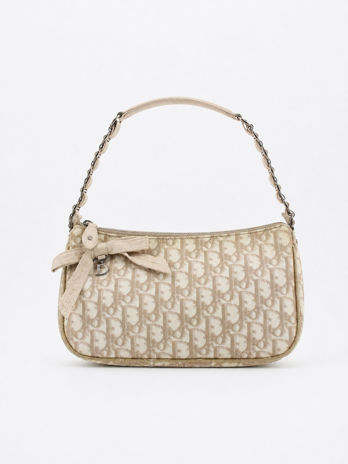 Christian Dior Shoulder Bag Beige Canvas