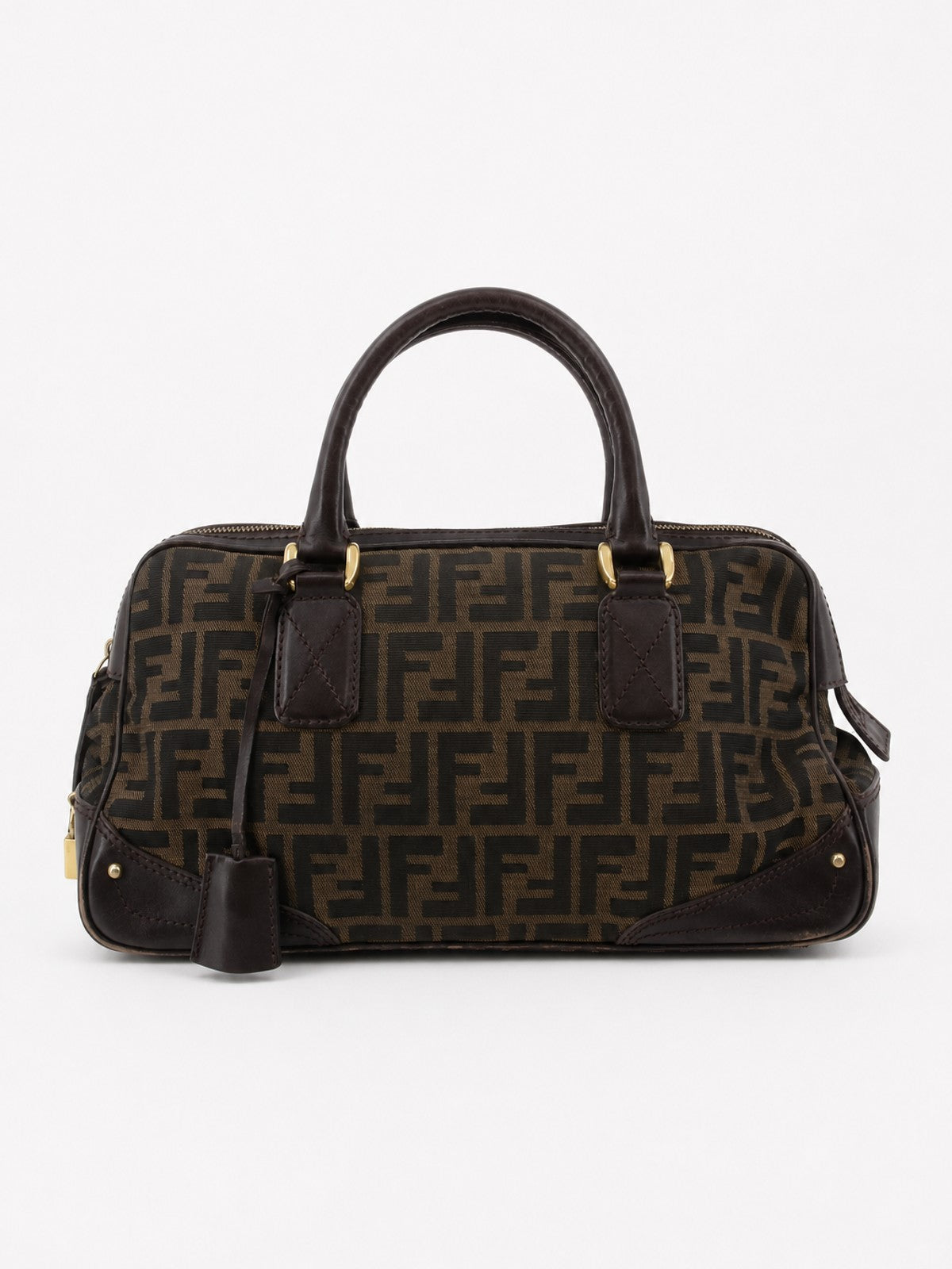 Fendi Hand Bag Brown Canvas