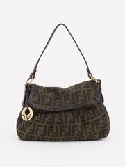 Fendi Chef Flap Brown Canvas
