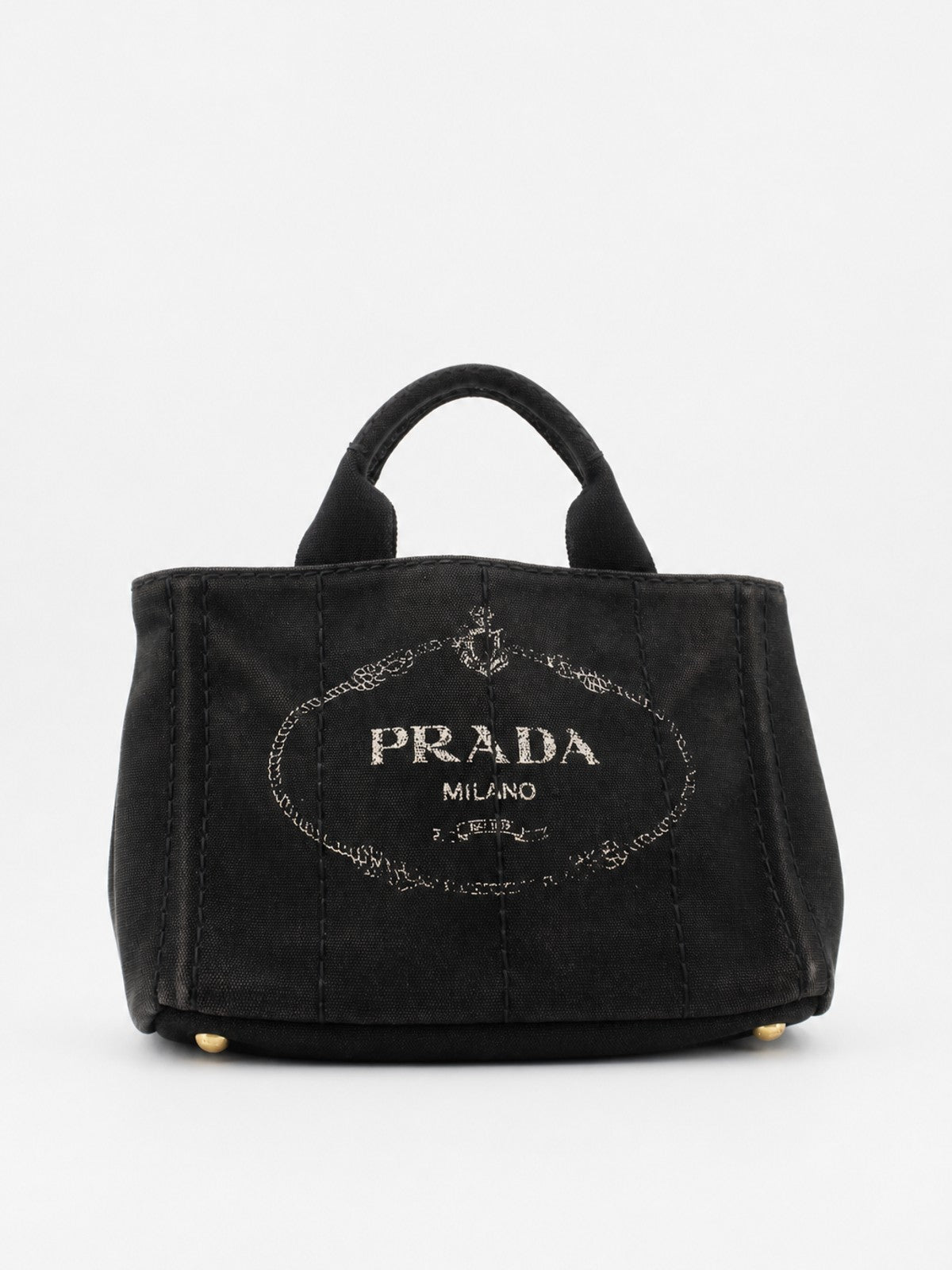 Prada Small Canapa Black Canvas