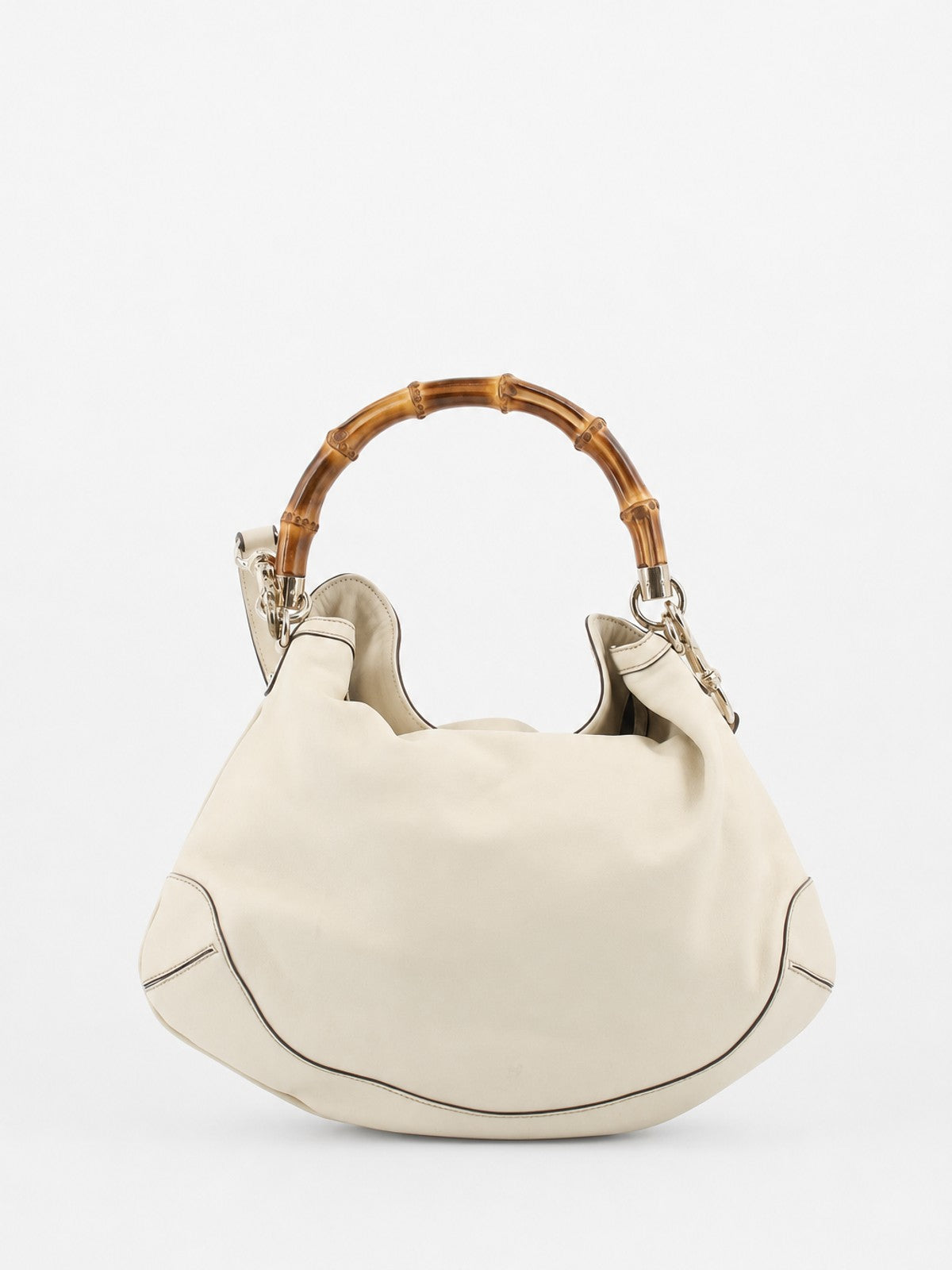 Gucci Hand Bag Cream Leather