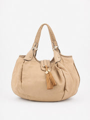 Gucci Shoulder Bag Beige Leather