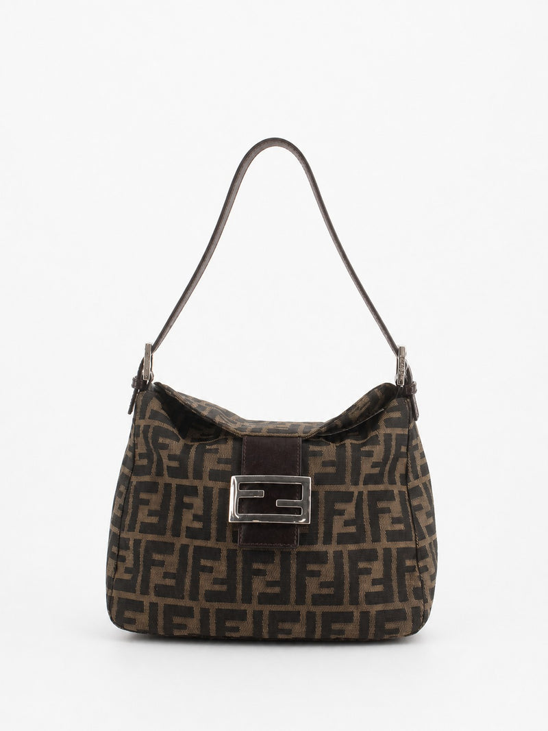 Fendi Double Flap Mamma Brown Canvas
