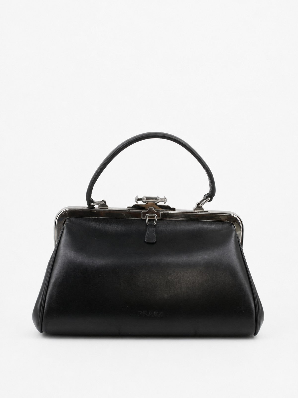 Prada Hand Bag Black Leather