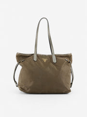Prada Shoulder Bag Green Soft nylon