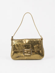 Fendi Mini Mamma Baguette Gold Leather