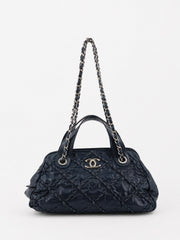 Chanel Shoulder Bag Blue Leather